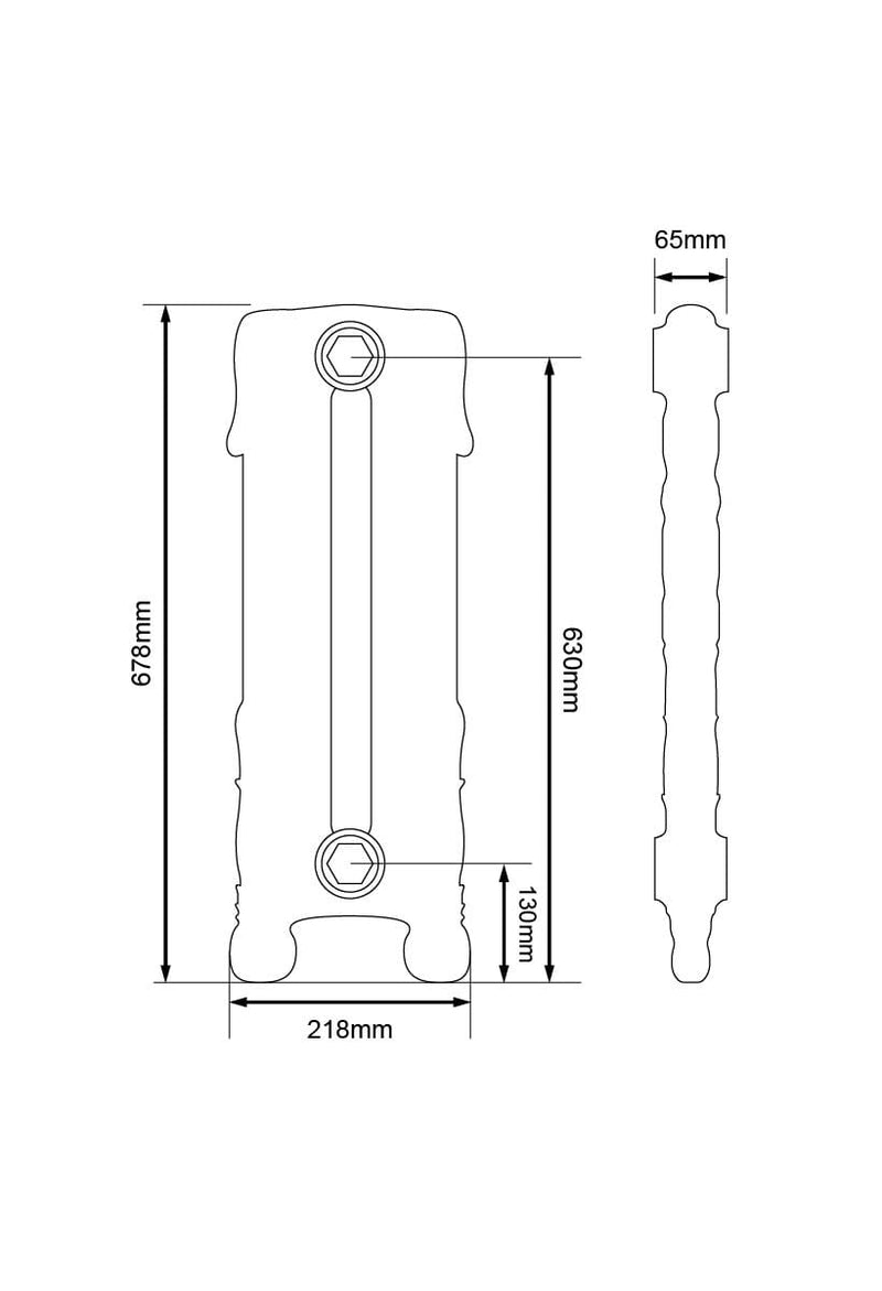 Dimensions for 680mm