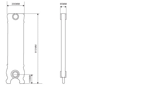 Dimensions for 800mm