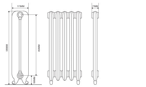 Dimensions for 590mm