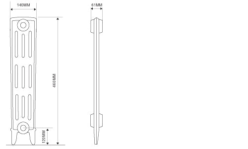 Dimensions for 460mm