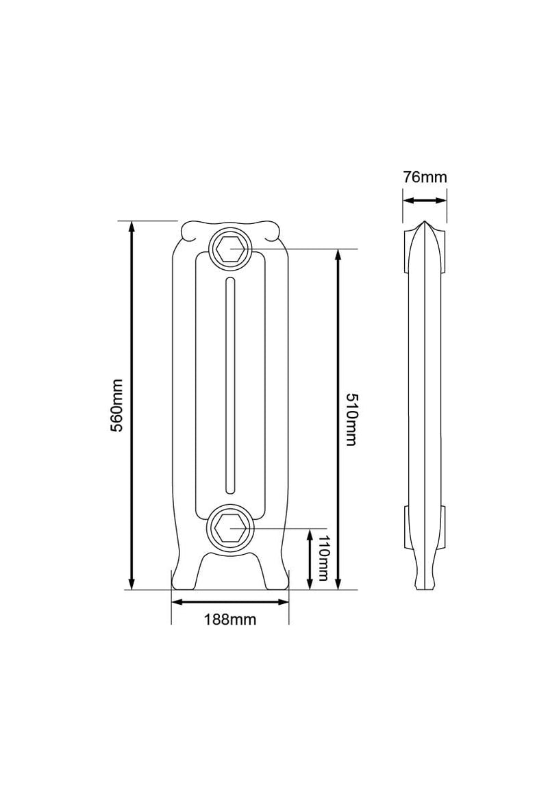 Dimensions for 560mm
