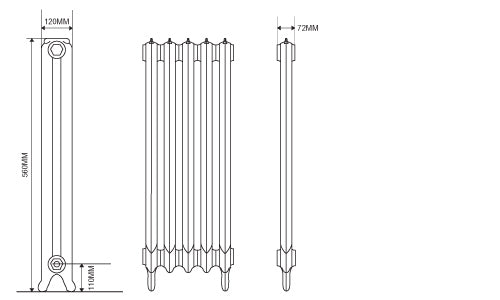 Dimensions for 560mm