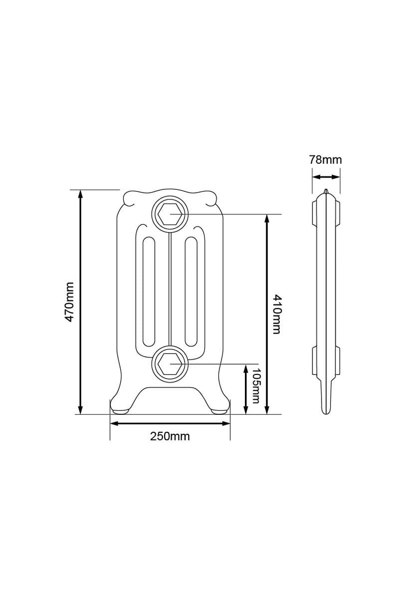 Dimensions for 470mm