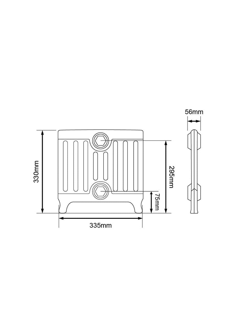Dimensions for 330mm