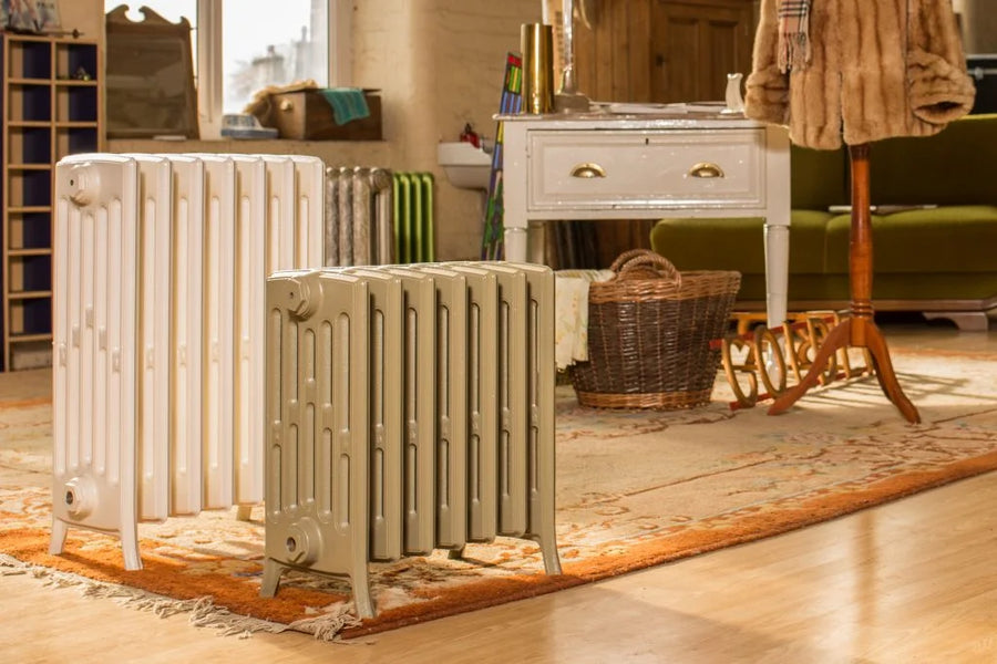 Reproduction Column Radiators in the showroom
