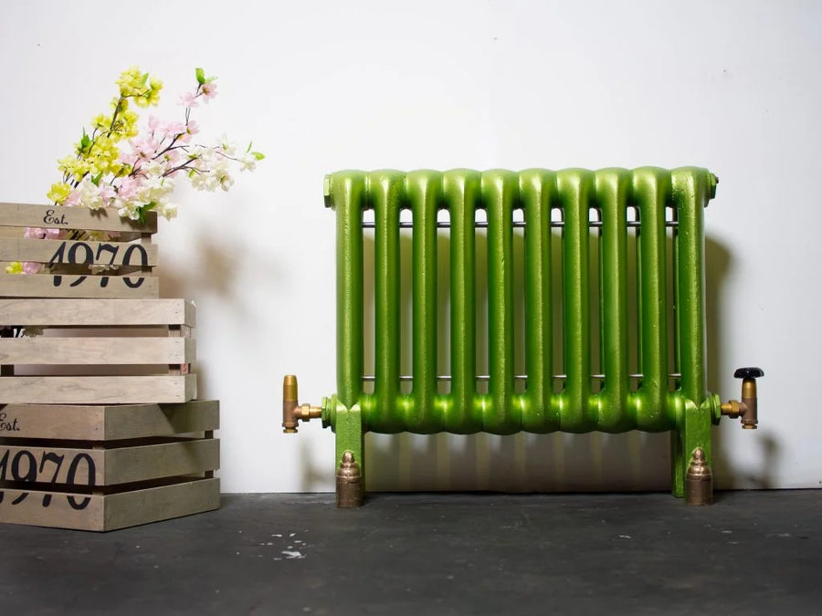 Bright coloured original renovated princess cast iron radiator
