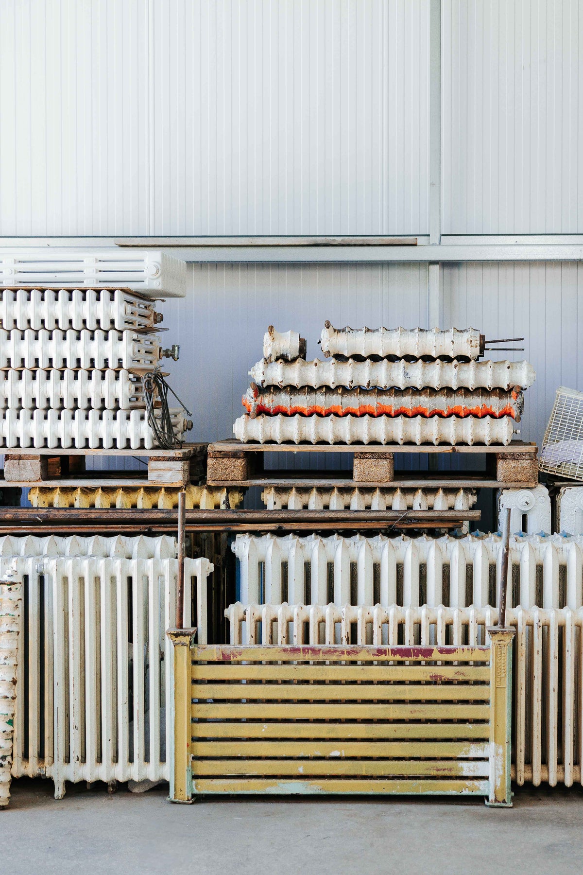 Commercial cast iron radiator renovation – collection of radiators to be restored